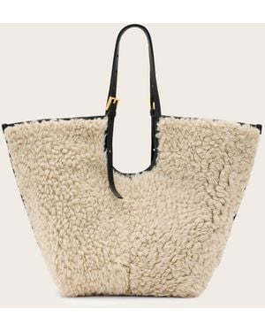 AllSaints Ara Shearling Tote Bag - Natural
