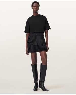 AllSaints Polyester Oona Pleated Mini Skirt, /Us 2 - Black