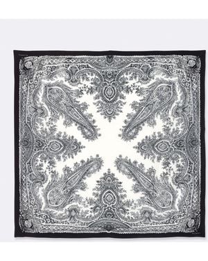 AllSaints Avalon Printed Square Silk Scarf - Metallic