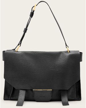 AllSaints Ursa Grain Leather Satchel Bag - Black