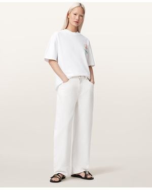 AllSaints Crayo Etta Oversized Short Sleeve T-Shirt - Natural