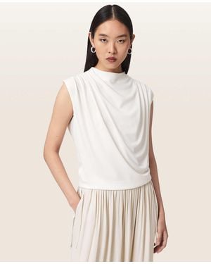 AllSaints Emerson Sleeveless Pleated Top - White