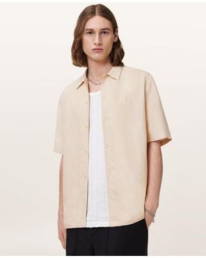 AllSaints Bandol Short Sleeve Relaxed Shirt - Natural