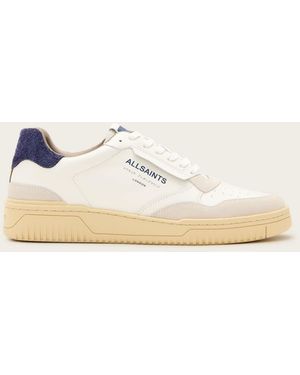 AllSaints Regan Leather Low Top Trainers - Natural
