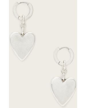 AllSaints Lia Heart Huggie Earrings - Natural
