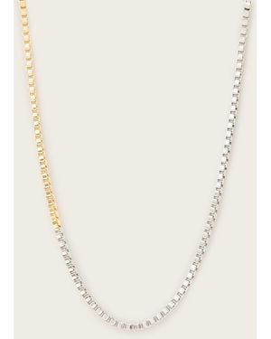 AllSaints Zoe Box Chain Necklace - Natural