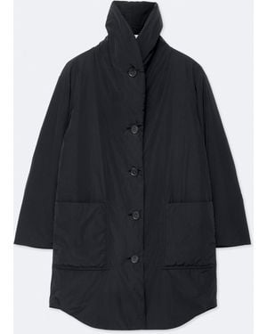 AllSaints Darcie Nylon Shawl-Collar Cocoon Coat - Blue