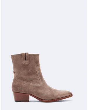 AllSaints Jura Suede Zip-Up Dress Boots - Brown