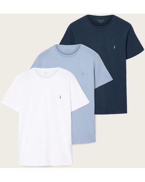 AllSaints Tonic Crew Neck Slim Ramskull T-Shirt - Blue