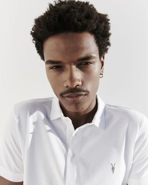 AllSaints Reform Short Sleeve Polo Shirt - Multicolour