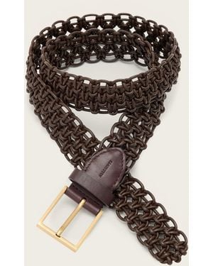 AllSaints Ila Leather Woven Belt - Black