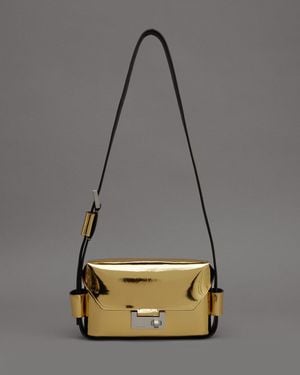 AllSaints Frankie 3-in-1 Metallic Leather Bag - Grey