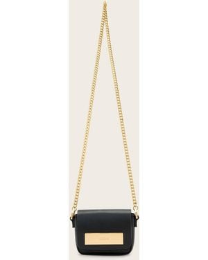 AllSaints Etta Leather Chain Crossbody Bag - Natural