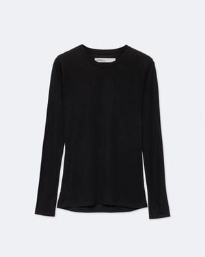 AllSaints Kira Wool-Blend Long-Sleeve T-Shirt - Black