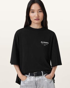 AllSaints Underground Amelie Oversized T-Shirt - Black