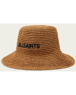 AllSaints Eli Straw Bucket Hat - Brown