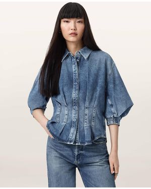 AllSaints Nancy Slim Fit Denim Shirt - Blue