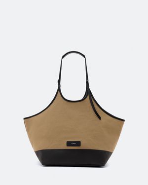 AllSaints Siloh Oversized Canvas Tote Bag - Natural