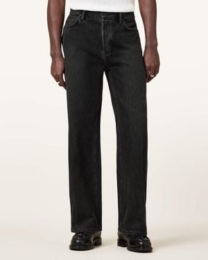 AllSaints Lenny Loose Fit Wide Leg Denim Jeans,, Washed - Black