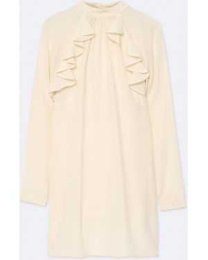 AllSaints Clarisse Polka-Dot Silk Mini Dress - Natural