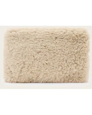 AllSaints Bettina Shearling Clutch Bag - Natural