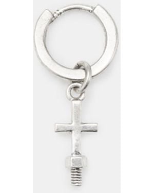 AllSaints Jude Cross Hoop Earring - White