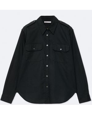 AllSaints Maven Relaxed-Fit Military Shirt - Black