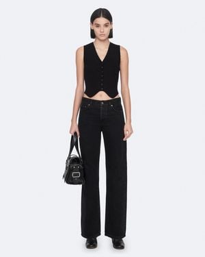 AllSaints Cruz Ribbed Knitted Vest - Black