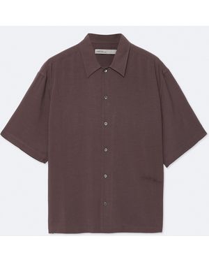 AllSaints Archer Oversized Viscose Shirt - Purple