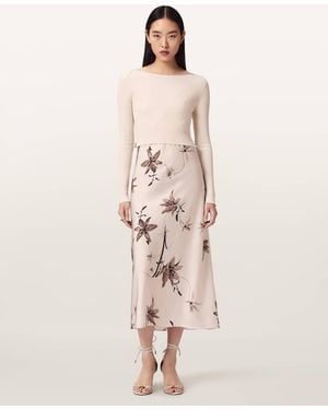 AllSaints Hera 2-In-1 Midi Dress - Natural