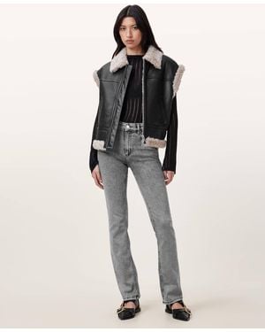 AllSaints Haldan Slim Bootcut Denim Jeans - White