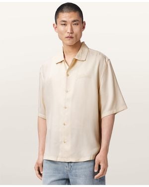 AllSaints Circe Oversized Short Sleeve Shirt - Natural