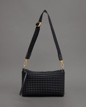AllSaints Eve Studded Leather Crossbody Bag - Grey