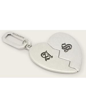 AllSaints Large Heart Sterling Pendant Charm - Natural