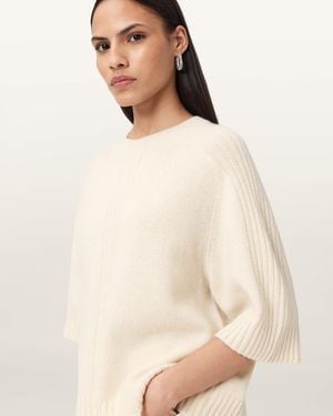 AllSaints Nix Cashmere Relaxed T-Shirt - Natural