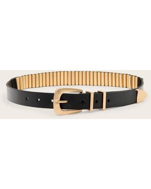 AllSaints Tess Skinny Leather Belt - Natural