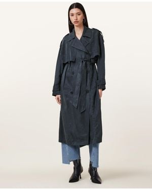 AllSaints Linnie Lightweight Trench Coat - Blue