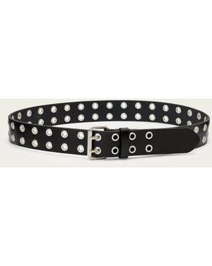 AllSaints Leather Iryna Leather Double Belt, /S - White