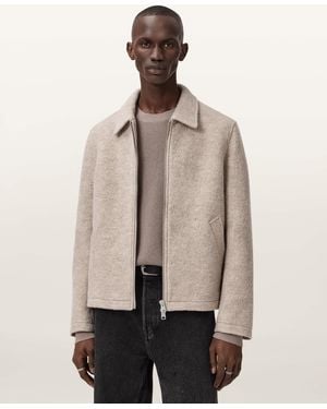 AllSaints Celeste Cropped Wool Jacket - Natural