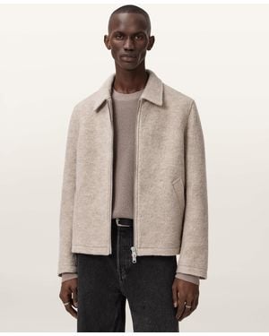 AllSaints Celeste Cropped Wool Jacket - Natural