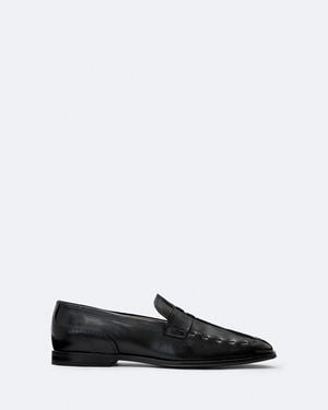 AllSaints Jules Hand-Stitched Leather Loafers - White