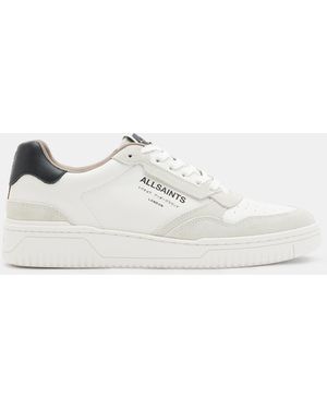 AllSaints Regan Leather Low Top Trainers - White
