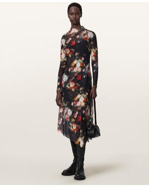 AllSaints Gracie Floral Midi Dress - White