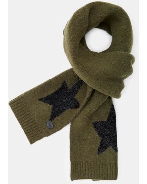 AllSaints Star Tinsel Metallic Scarf - Green