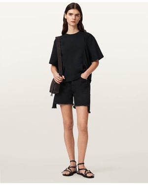 AllSaints Frankie High Waisted Denim Shorts - Black
