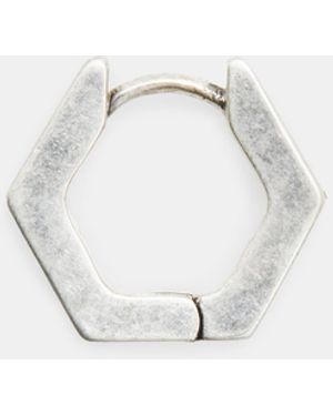 AllSaints Hex Sterling Bolt Hoop Earring - White