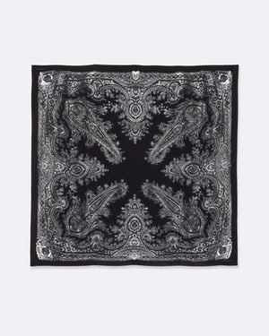 AllSaints Avalon Printed Square Silk Scarf - Black