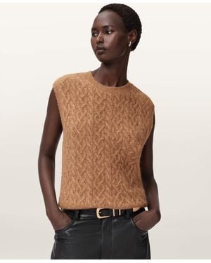 AllSaints Sirius Cable Tank - Brown