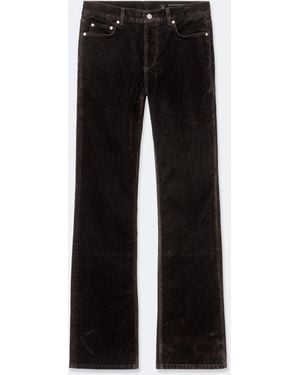 AllSaints Eve Flocked Denim High-Rise Bootcut Jeans - Black