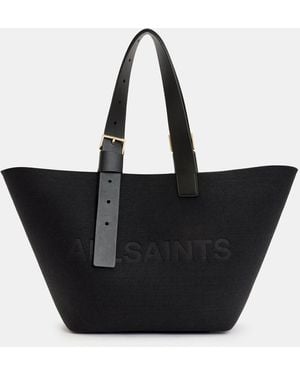 AllSaints Anik Felt East/West Tote Tote Handbags Black1, Felt/Polyester